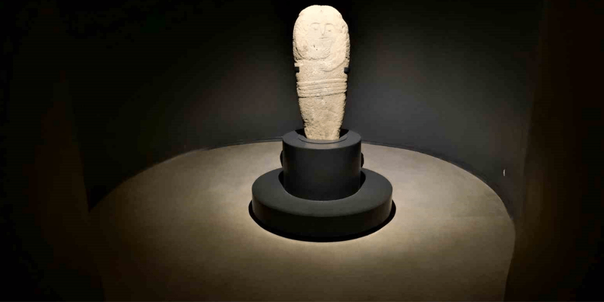 The unique 2500-year-old Stone Father statue is exhibited at the Erzurum Museum in Türkiye