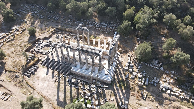 The excavation work at the theatre of Euromos Ancient City is approaching completion