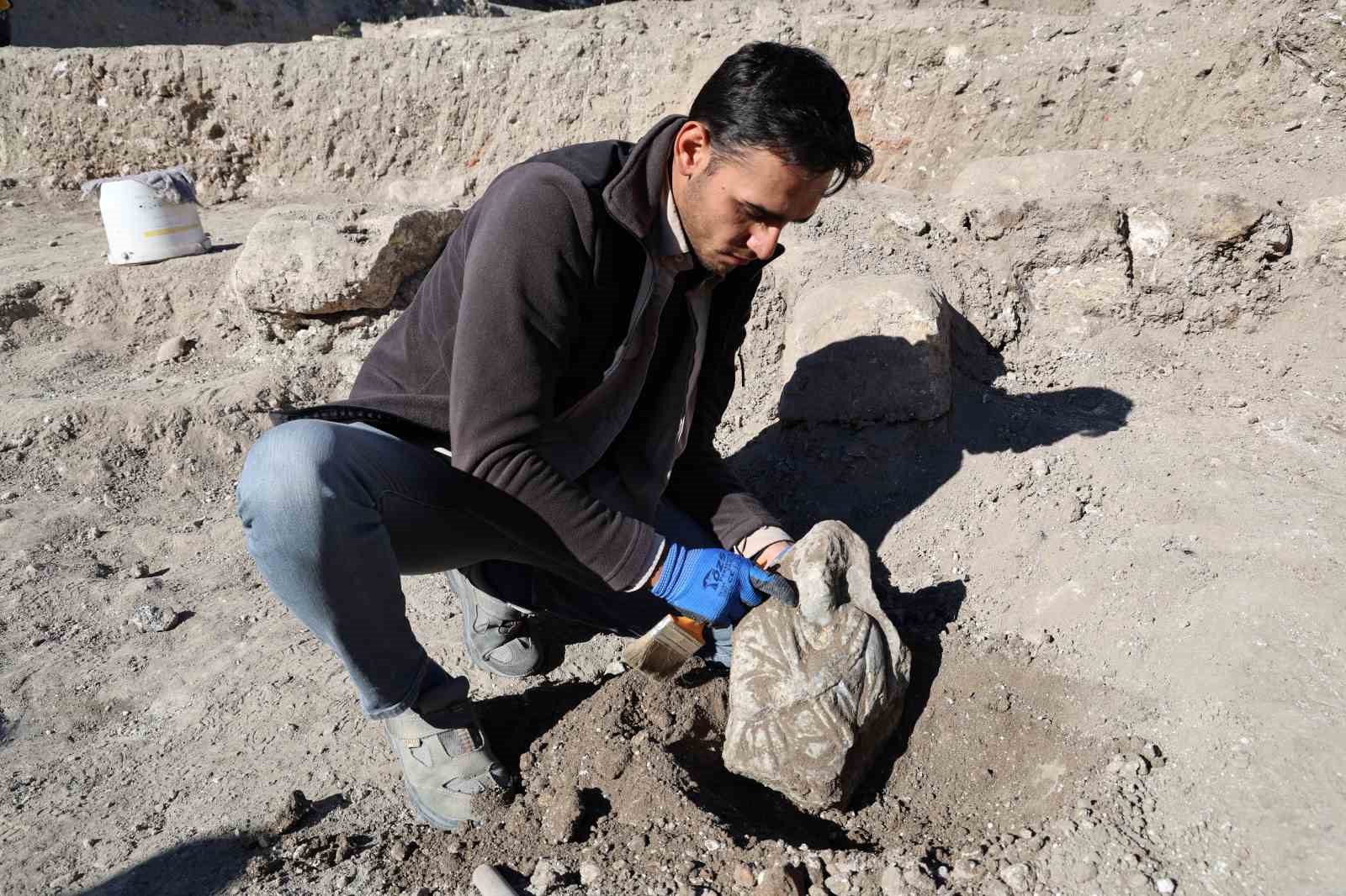 A 2000-year-old tombstone was uncovered during the excavations at Sivas Castle