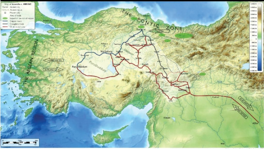 Bronze Age Assyrian Trade Network Map