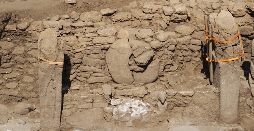 A painted, wild boar sculpture was discovered at Göbeklitepe