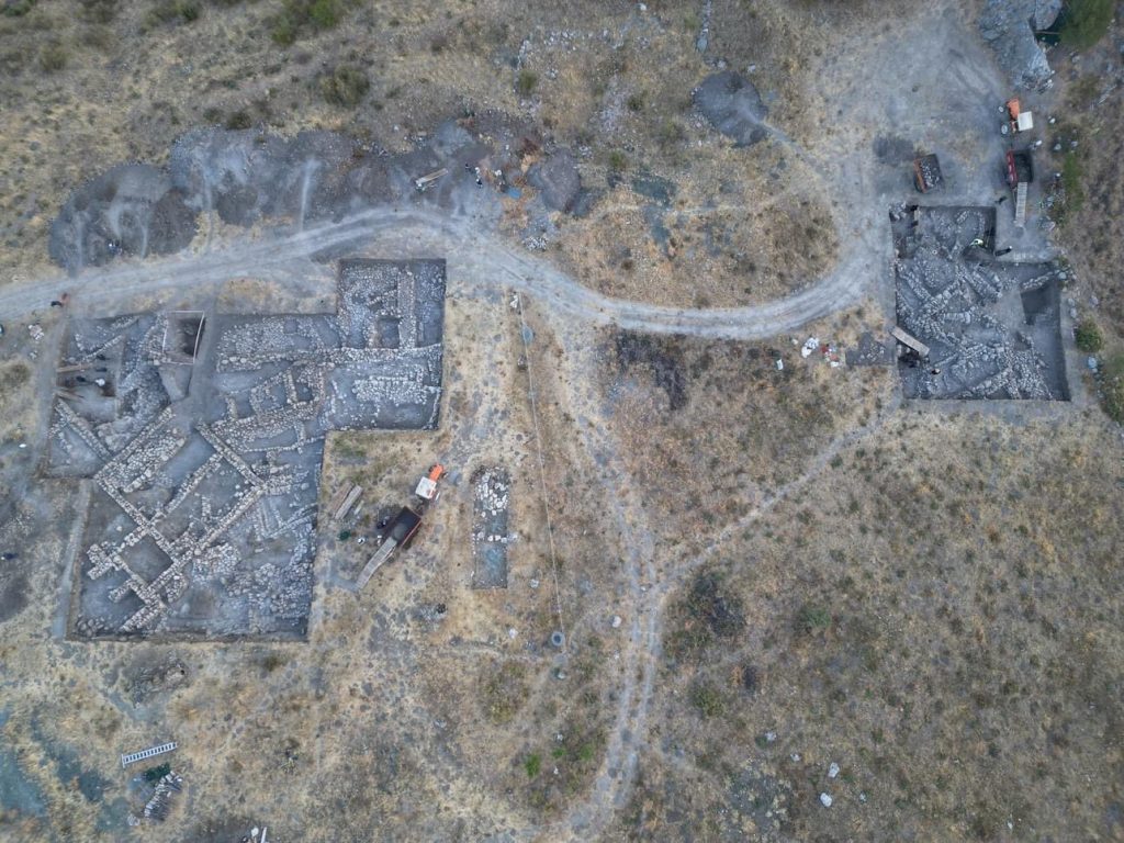 Aerial photograph of the excavation area in Ambarlıkaya location where the Kalasma text was found.