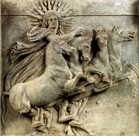Helios in his chariot, early 4th century BC, Athena's temple, Ilion