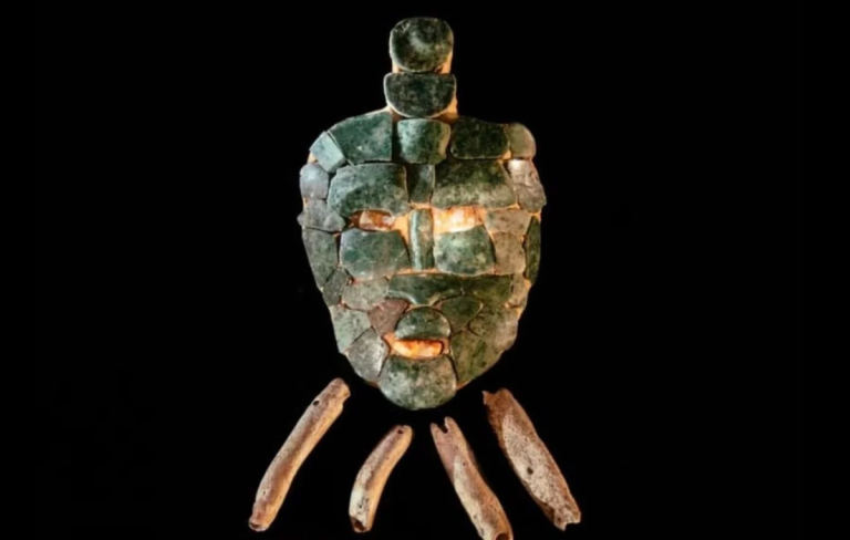The discovery of a striking jade mask in the tomb of a Maya king in Guatemala
