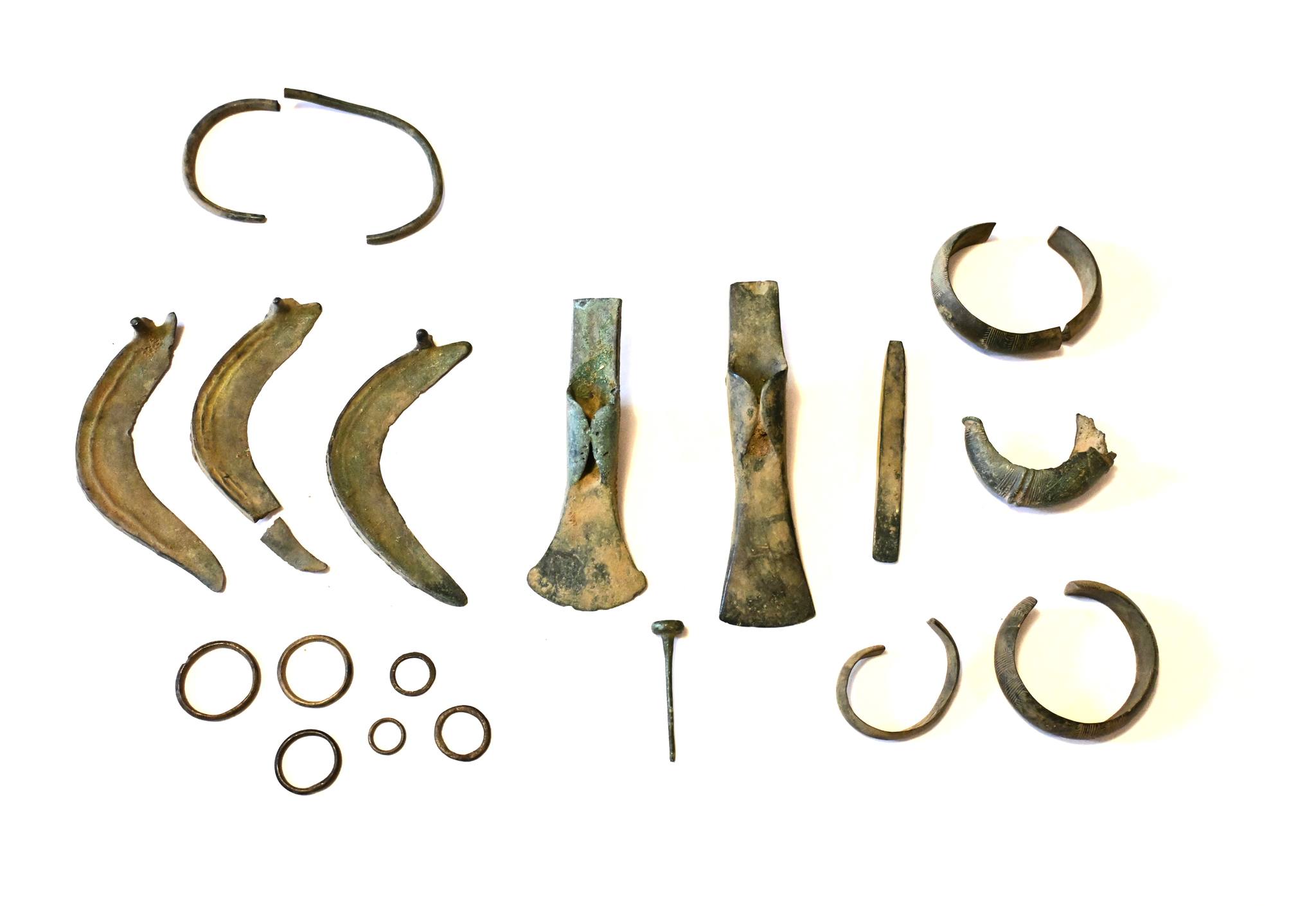 A group of Bronze Age metal objects discovered in Poland