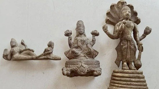 A 400-year-old idol of Goddess Lakshmi was discovered in the foundation excavation of a construction site
