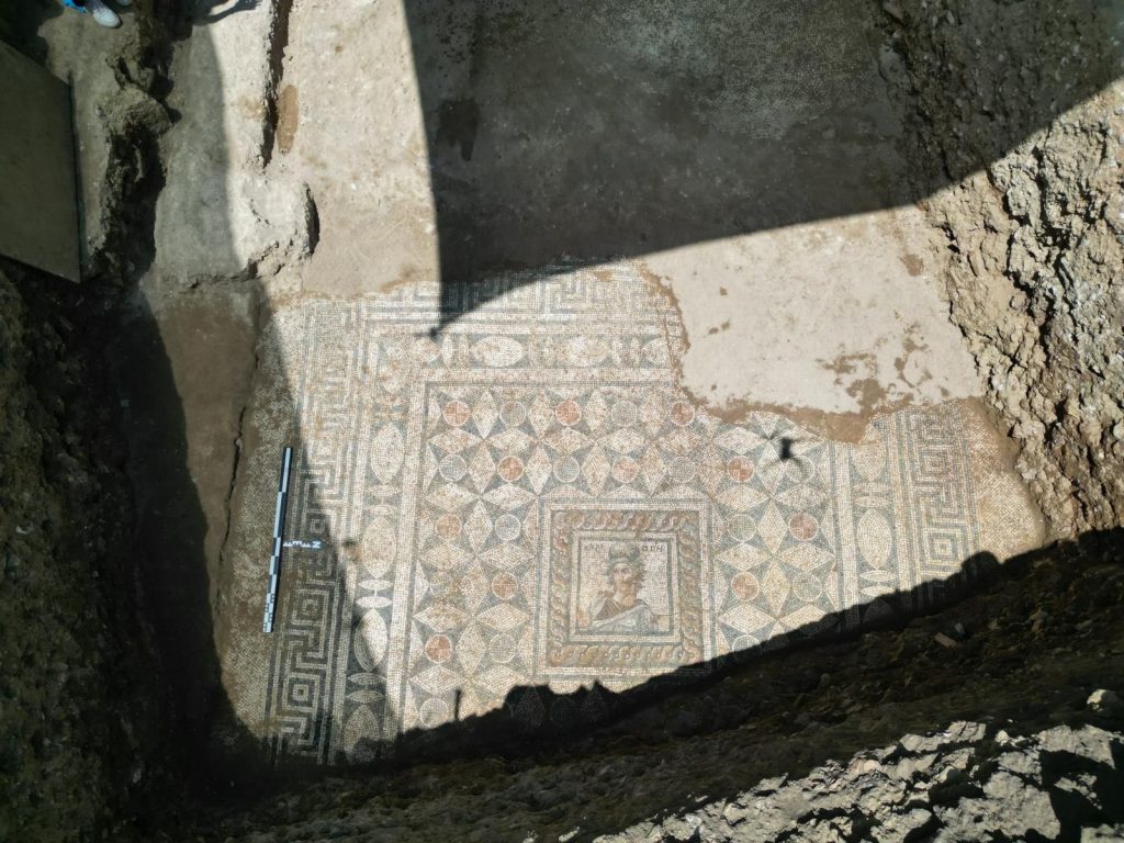 2200-year-old mosaic floor depicting the muse Kalliope was discovered in the ancient city of Side