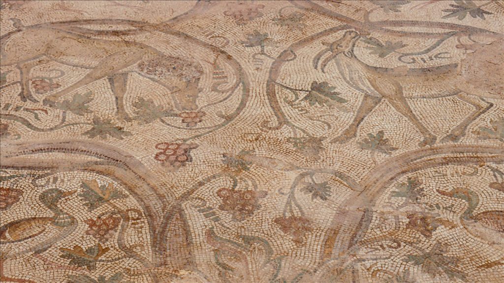 The only piece of mosaic depicting paradise in the ancient city of Perre