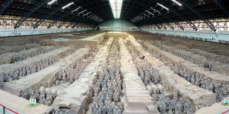 6,000 life-size terracotta warriors guard a treasure-laden burial chamber