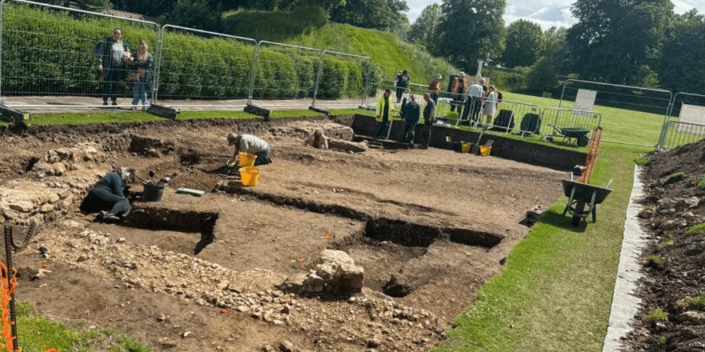 Remains of Norman Bridge found during excavations at Chichester's Priory Park in England
