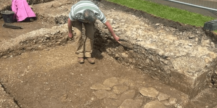 Remains of Norman Bridge found during excavations at Chichester's Priory Park in England