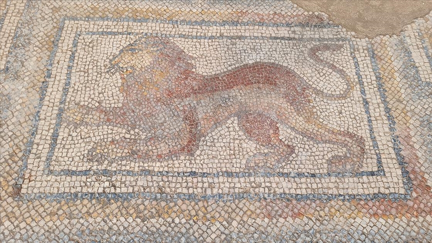 Roman mosaics found in the foundation excavation are being unearthed