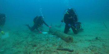 Croatian underwater archaeologists discover rare 400-year-old bronze trumpets in a shipwreck