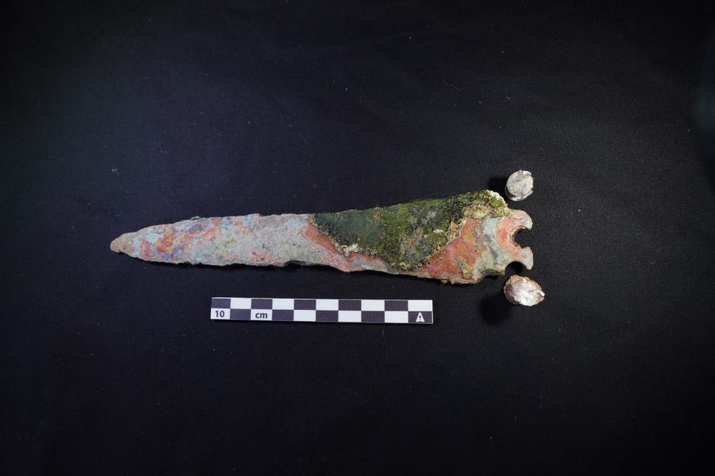 3,600-year-old bronze dagger with silver rivets found in a shipwreck in Antalya