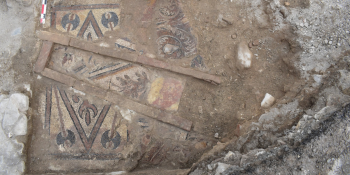 First in-situ floor mosaic unearthed in a monastery in Ordu province.