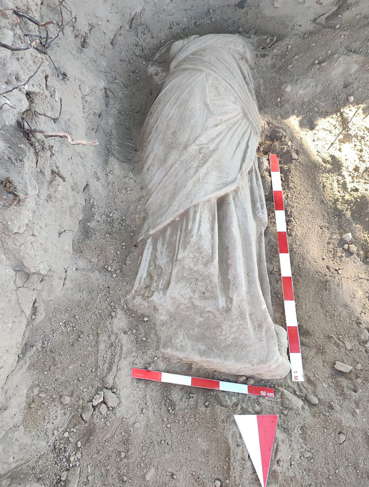 Roman statue of a woman found in the ancient city of Blaundos in western Türkiye