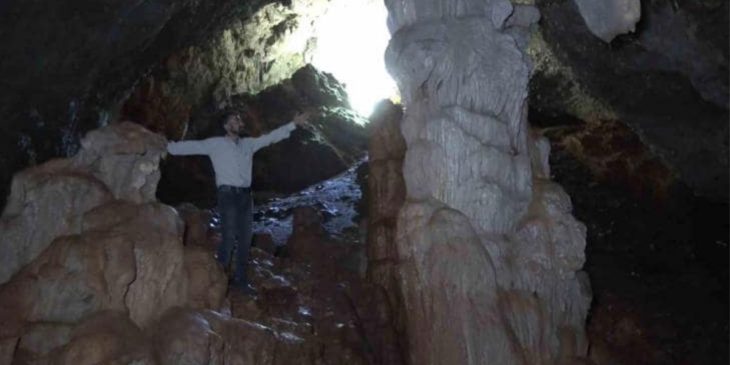 Shepherds discovered a cave with stalactites and stalagmites formed over millions of years.