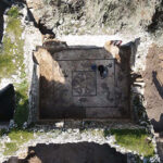 The mosaics that were uncovered on the floor of the Roman bath, which had been used as a barn by the villagers for years